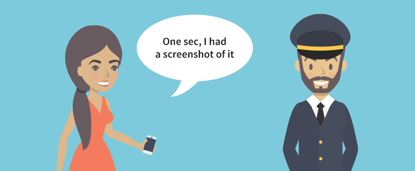 lady with mobile boarding pass at the airport - ASAPtickets travel blog