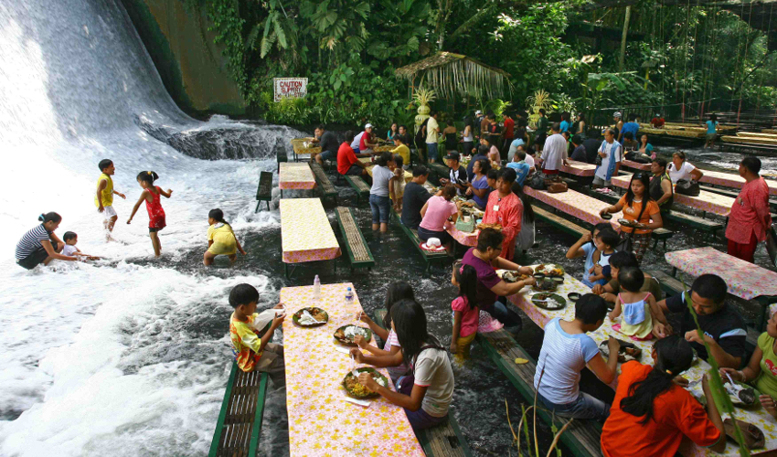 Waterfall restaurant Villa Escudero - Fun Things To Do in The Philippines