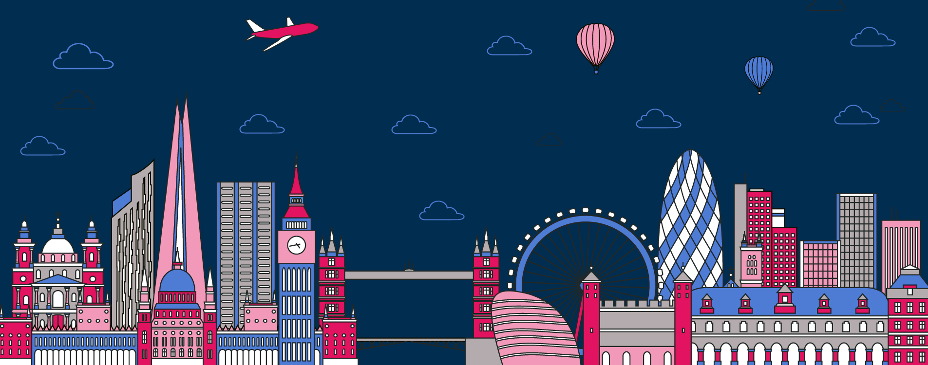 London landscape in flatdesign - ASAP Tickets travel blog