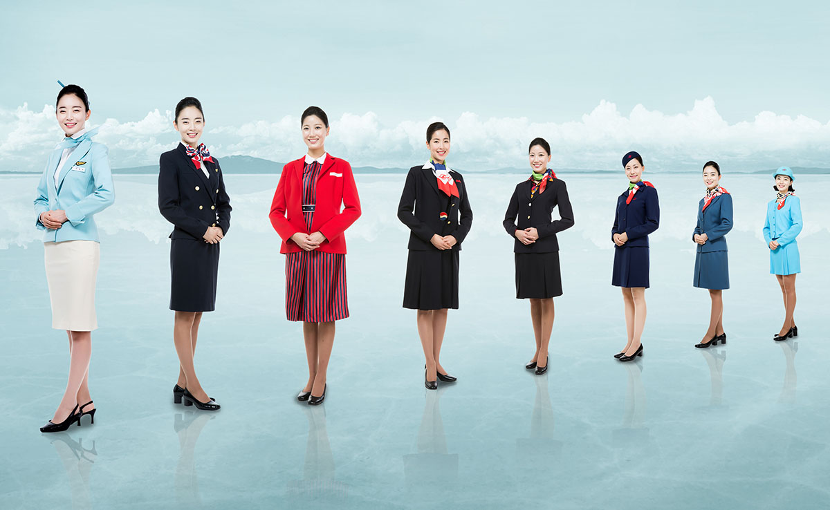 Korean Air Flights to Asia Korean Air uniform - Korean Air cabin crew - Korean Air Flights to Asia