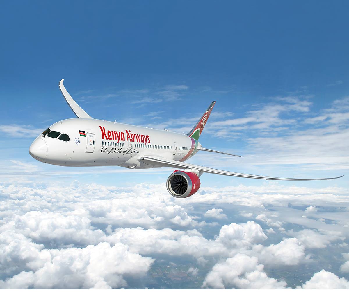 Flying with Kenya Airways.