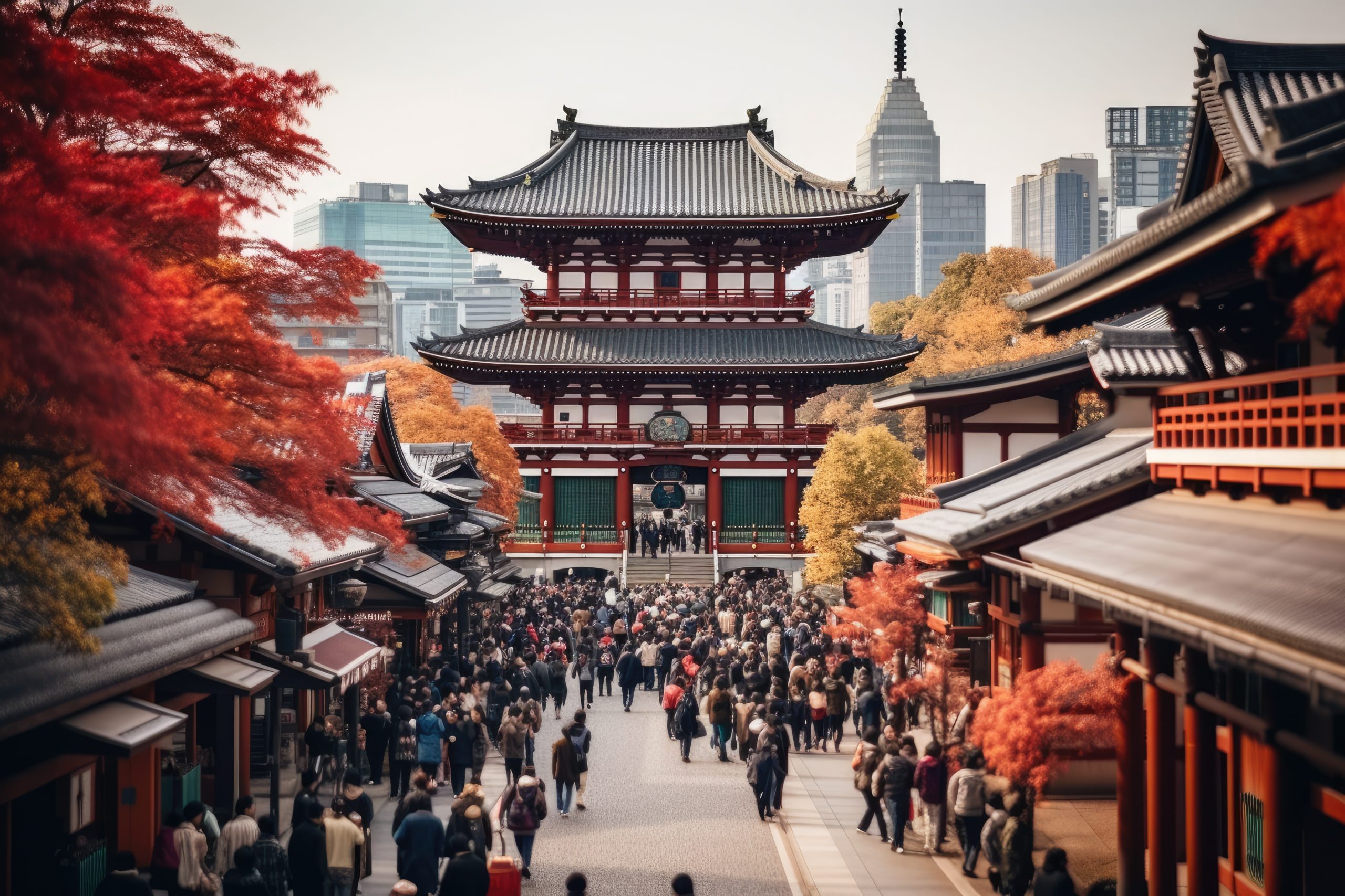Senso-ji Temple in Tokyo. Korean Air will get you to Japan