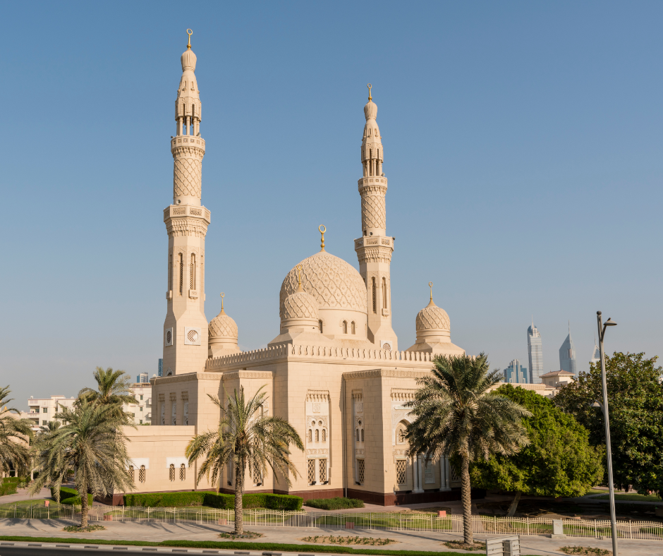 Travel for Ramadan to Jumeirah mosque, a must-visit site for all visitors to Dubai.