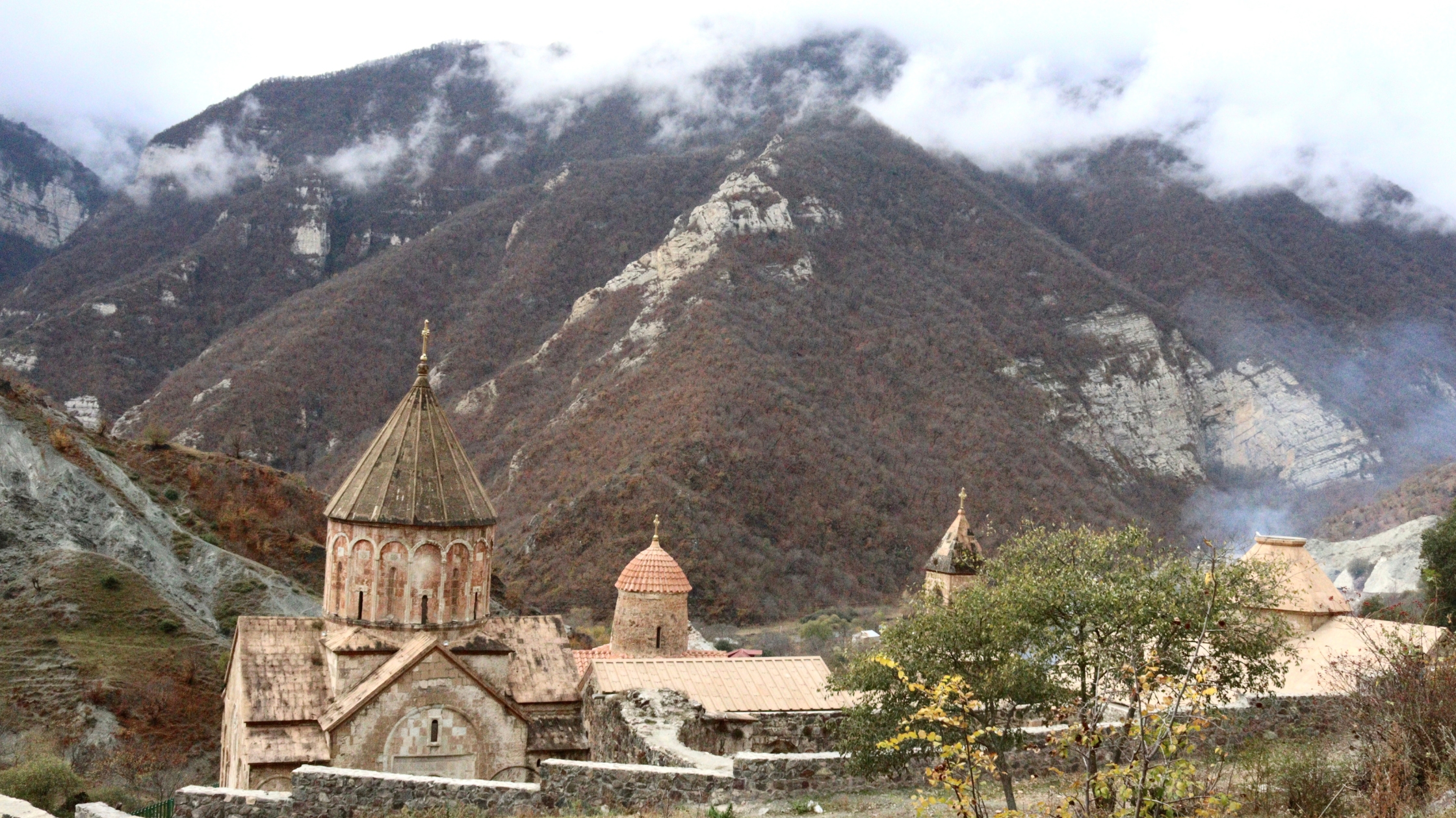Dadivank Monastery in the mountains in Armenia