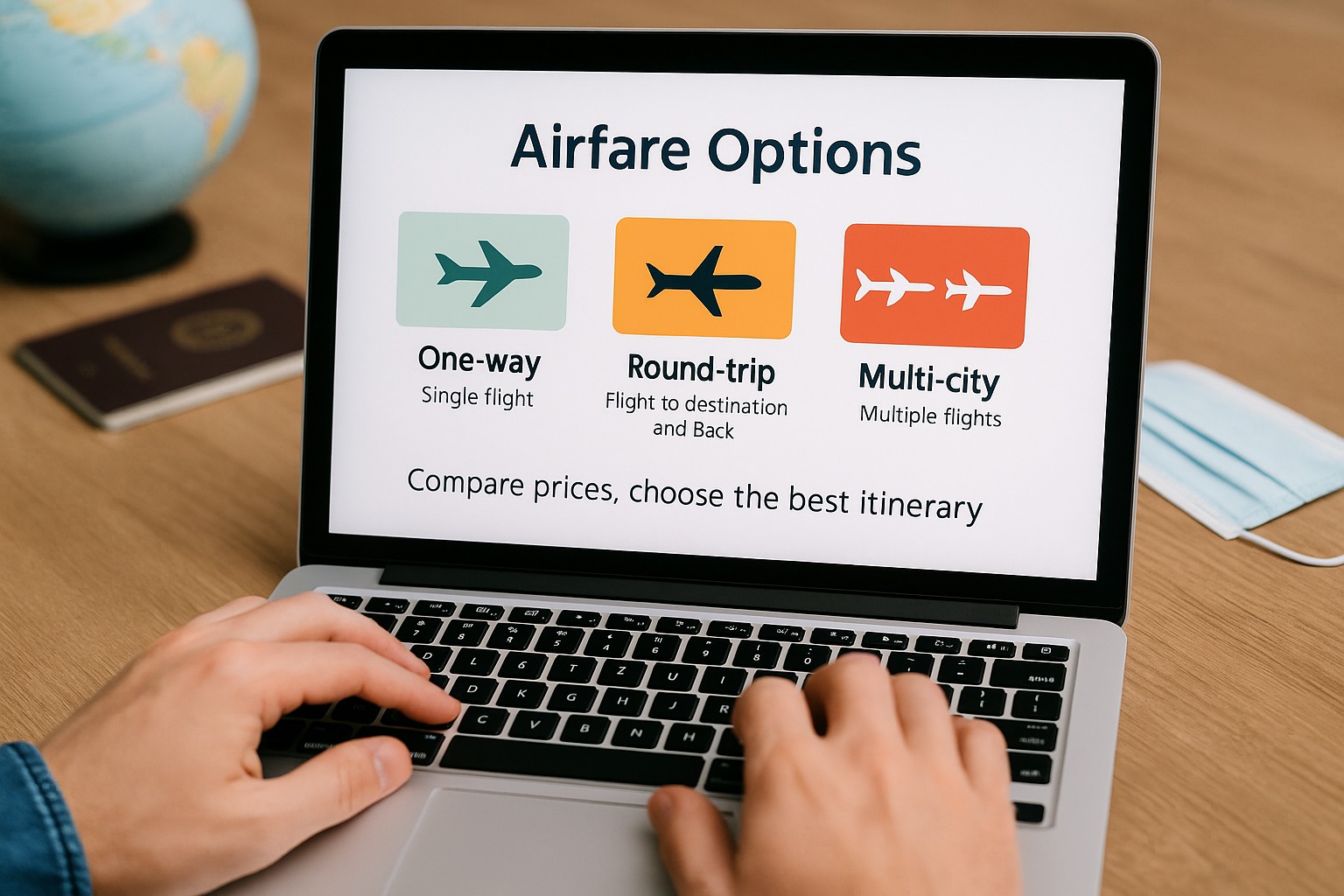 For the best Airfare options, compare prices and choose the best itinerary. One-way may be best for one scenario, and a round-trip for another.