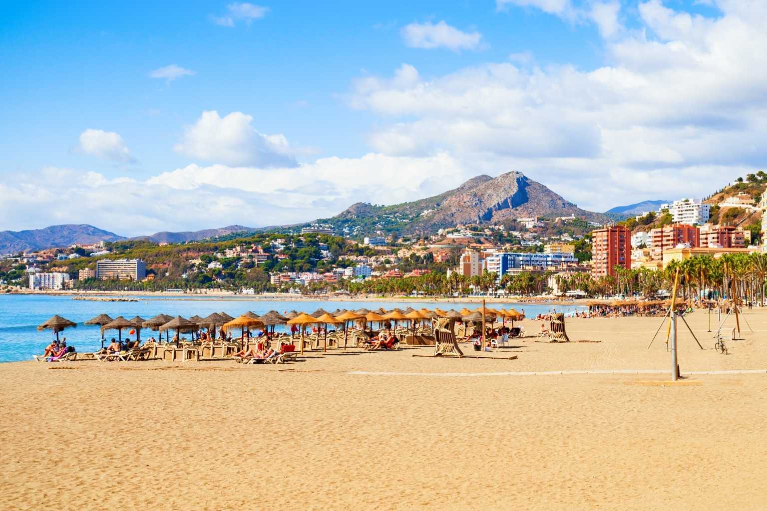 Malaga city beach in Malaga, Spain