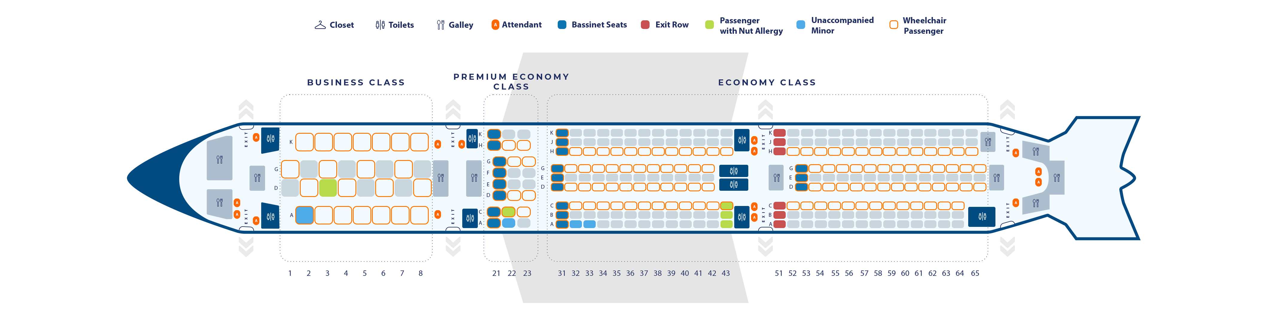 Philippine Airlines Seat Map on A350-900