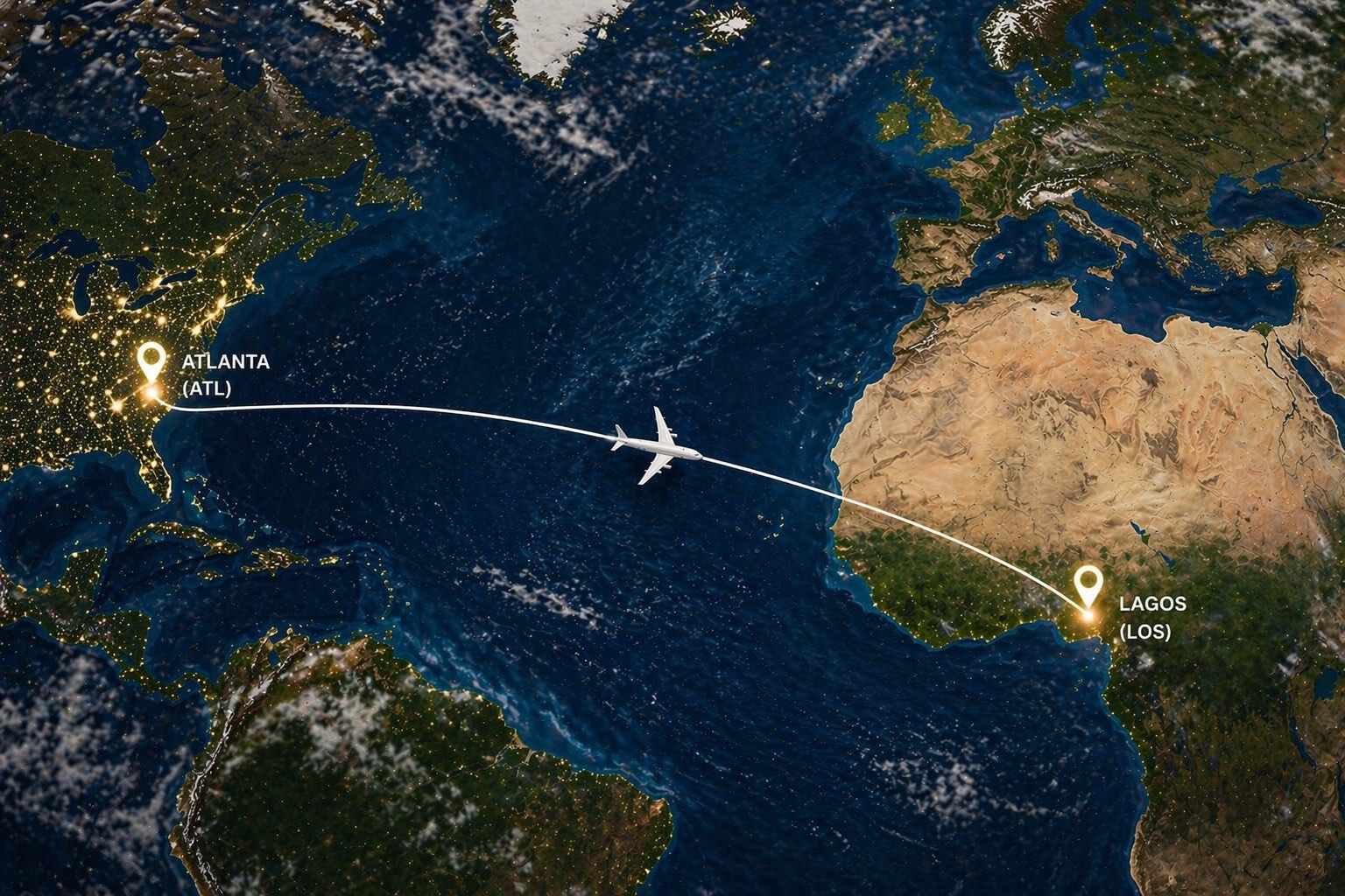 How long is a flight from Atlanta to Lagos?