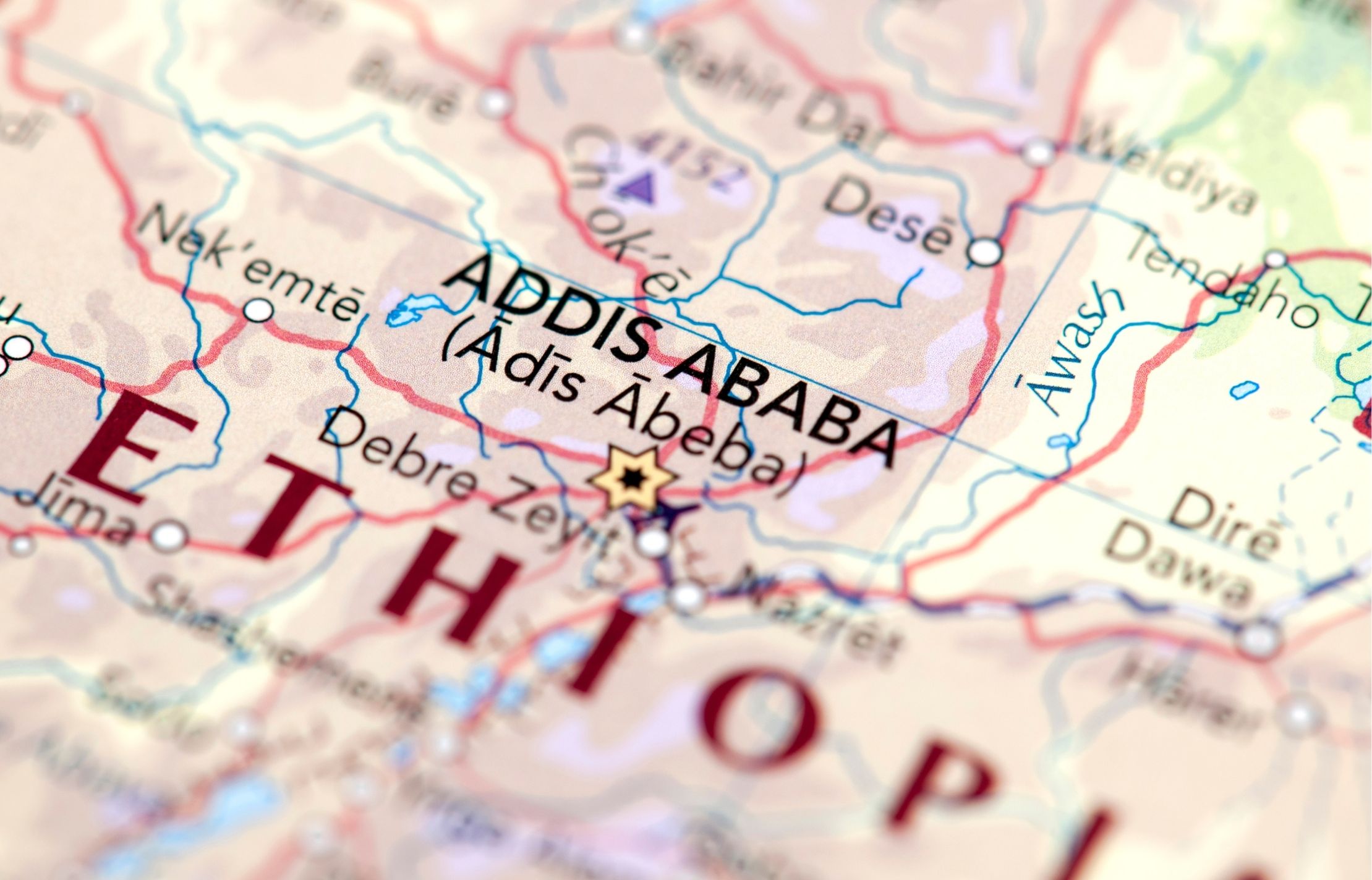 Addis Ababa on map