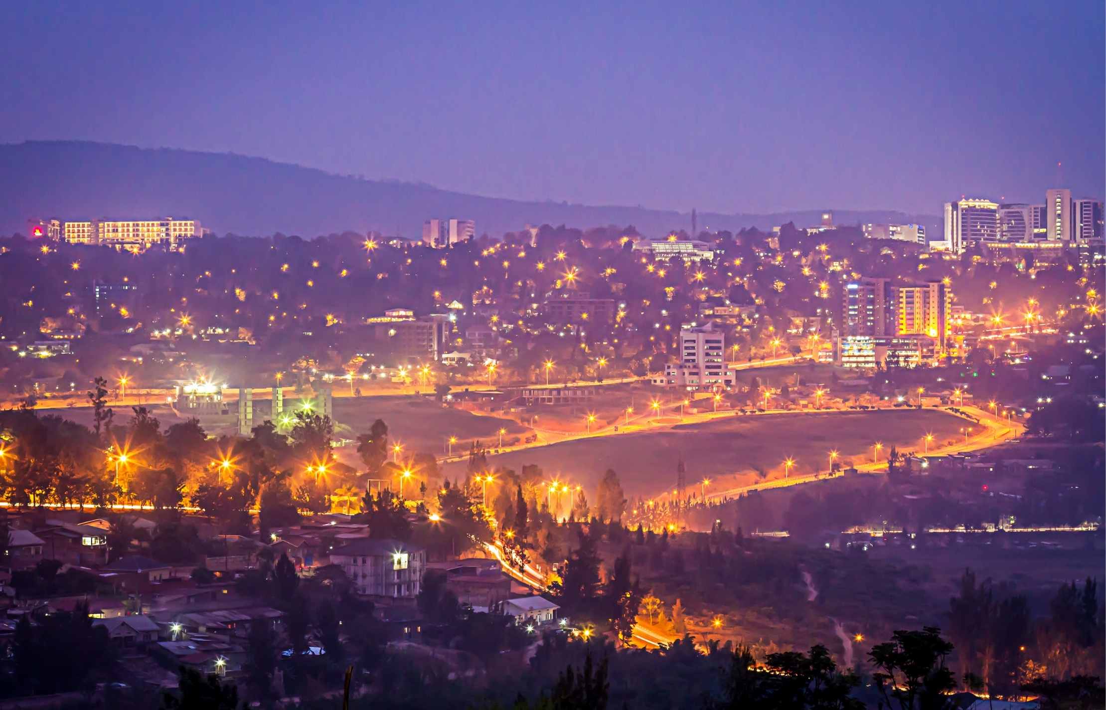 Nighttime skyline of Kigali