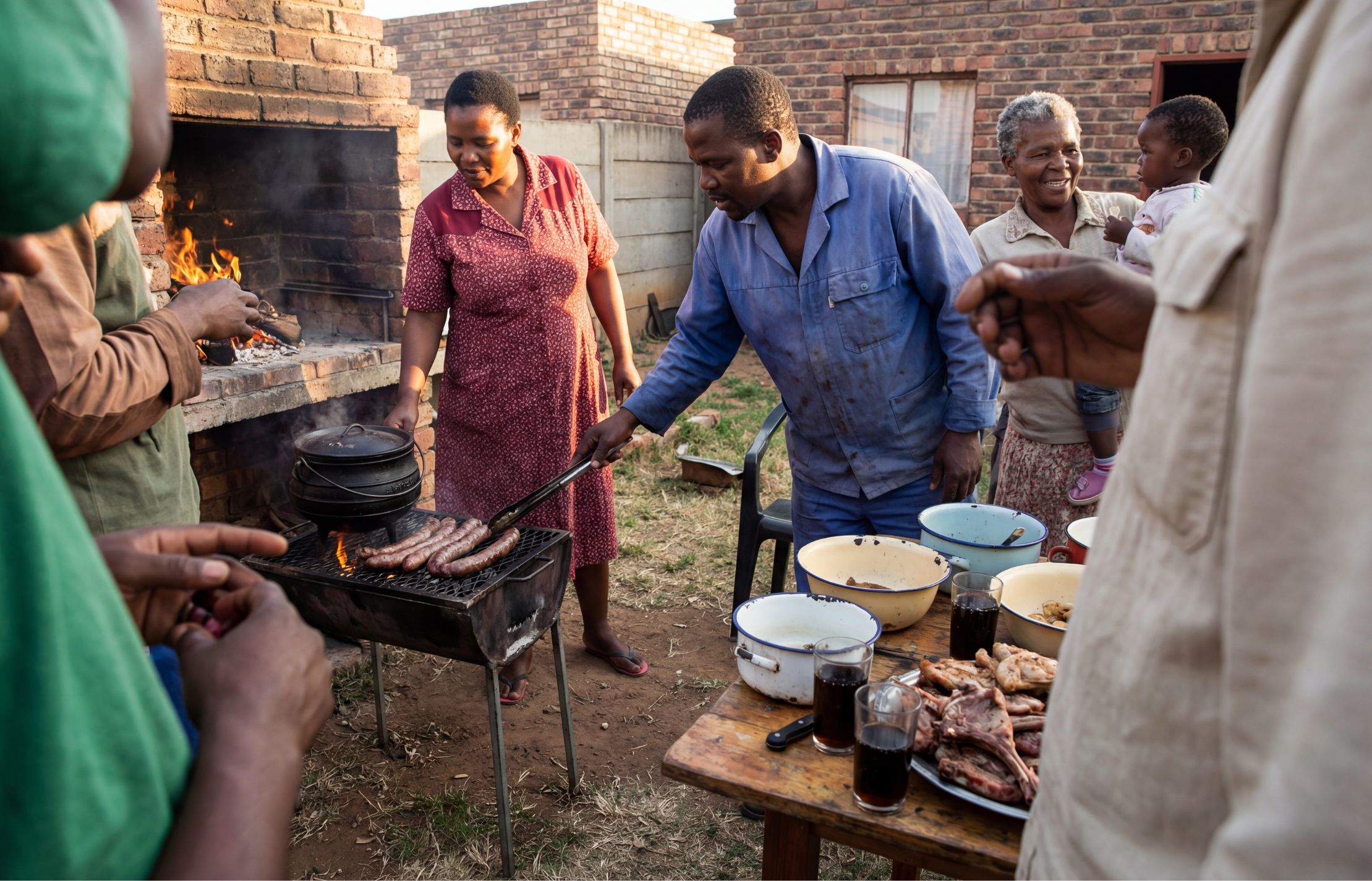 People gather for a Braai
