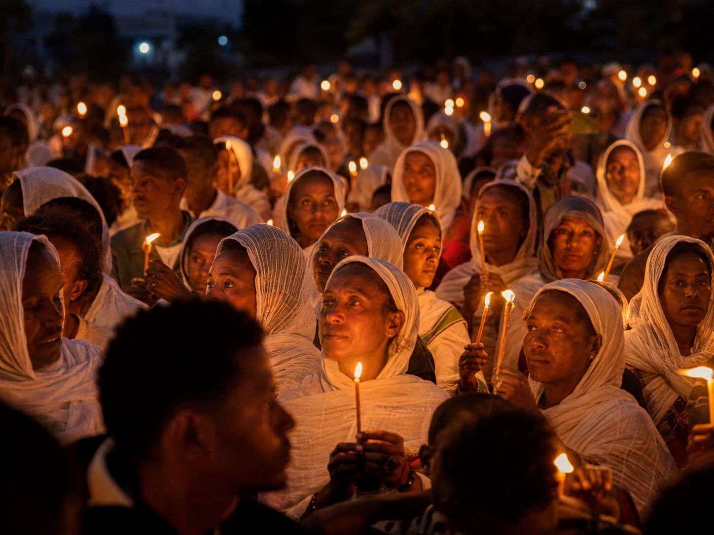 Ethiopia, candlelit ceremony for Meskel